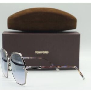 Tom Ford Silver Frame Sunglasses with Gray Lenses